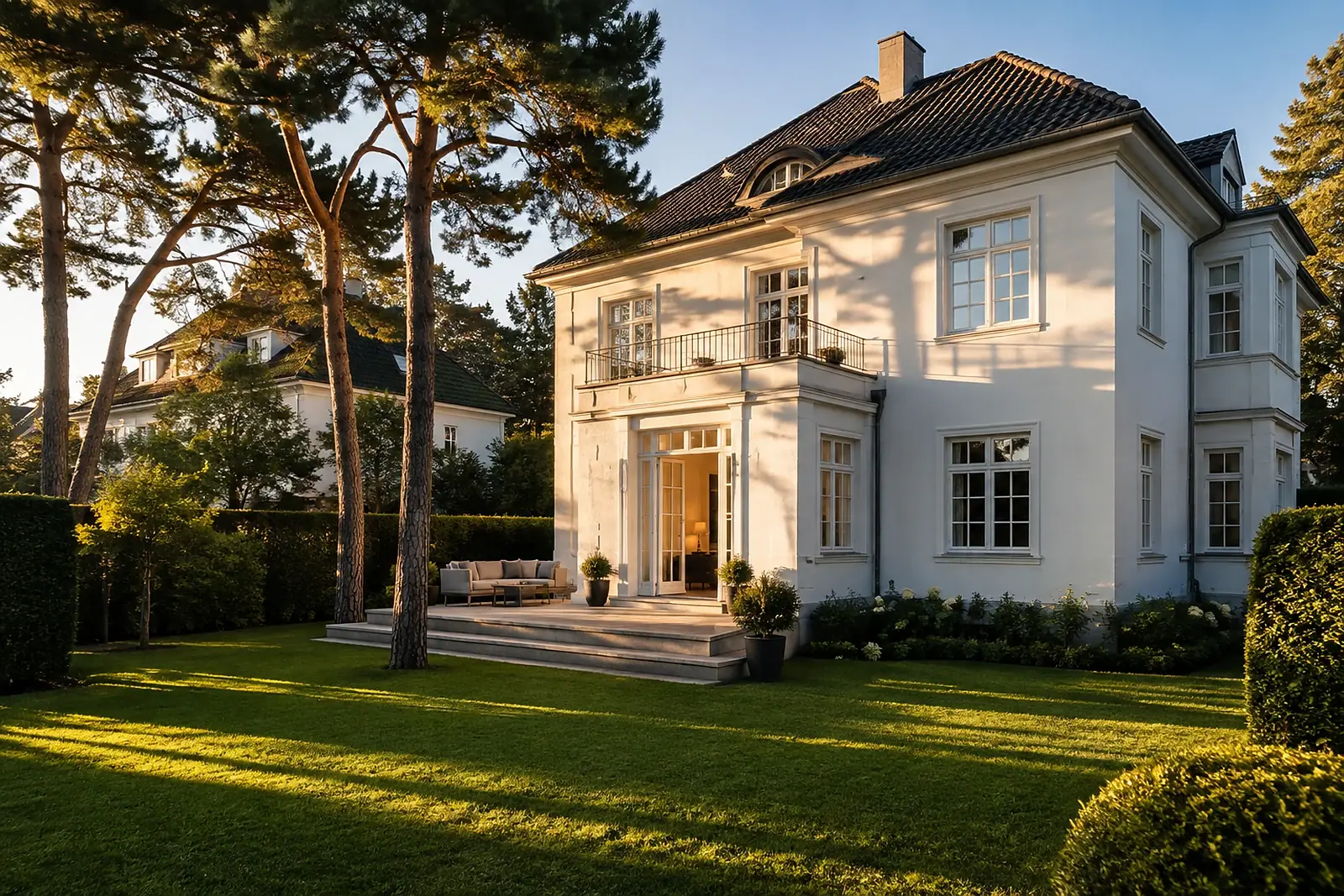 Badsanierung Leutzsch: Villa mit Garten, wie sie in der Leutzscher Villenkolonie steht